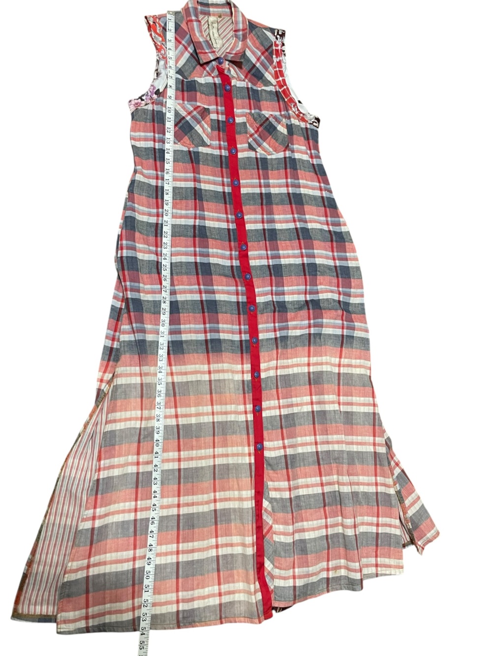 Aratta Silent Journey mixed media plaid floral maxi dress/duster boho western XL - Picture 10 of 16
